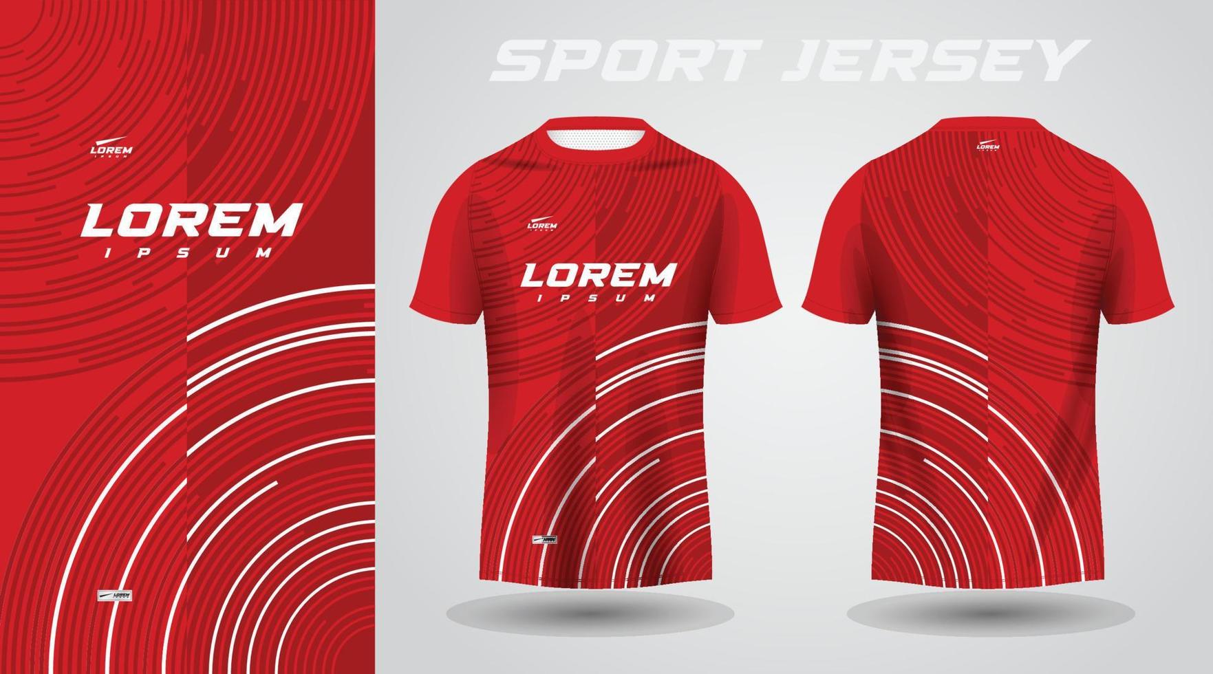 diseño de camiseta deportiva de camisa roja vector