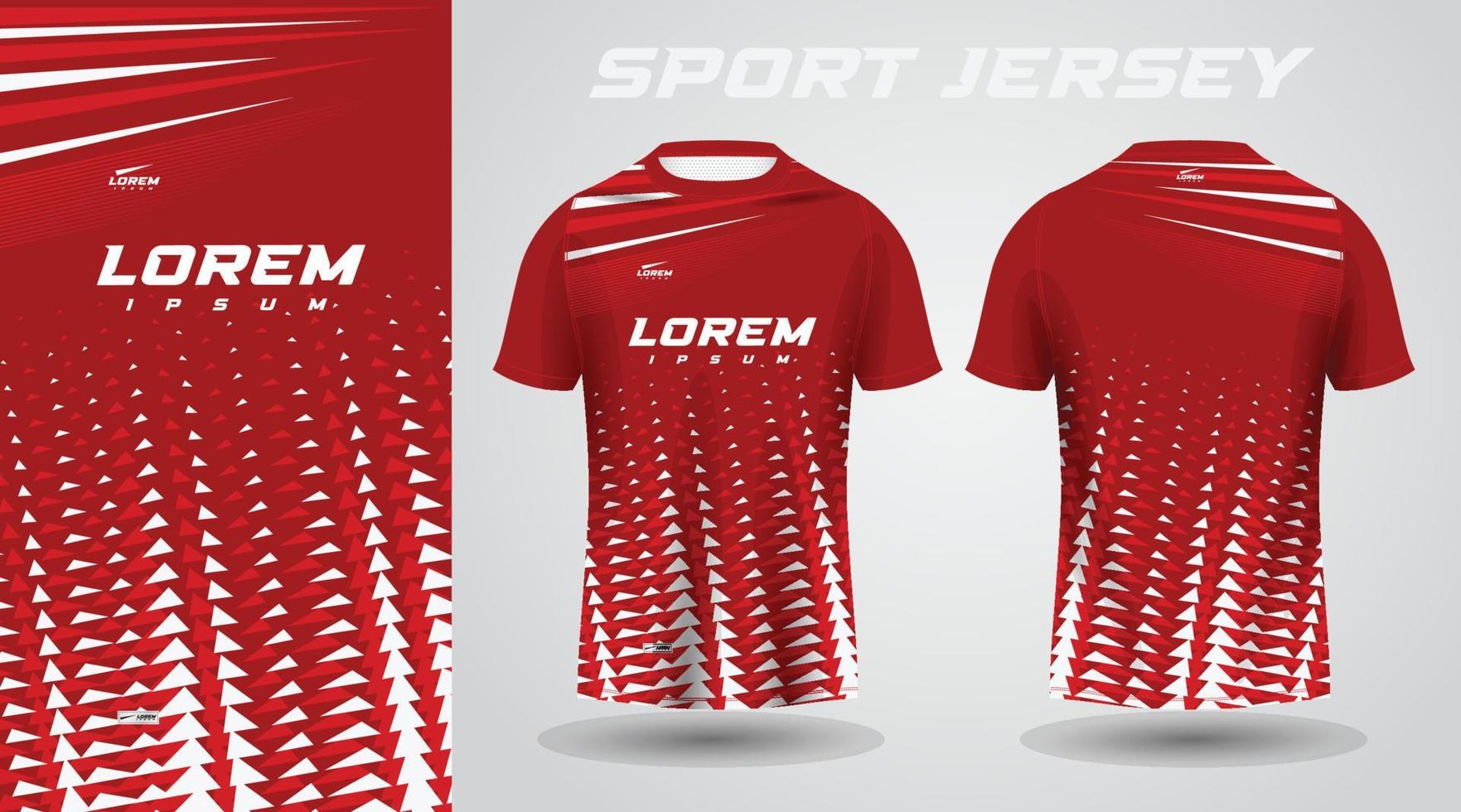 diseño de camiseta deportiva de camisa roja vector