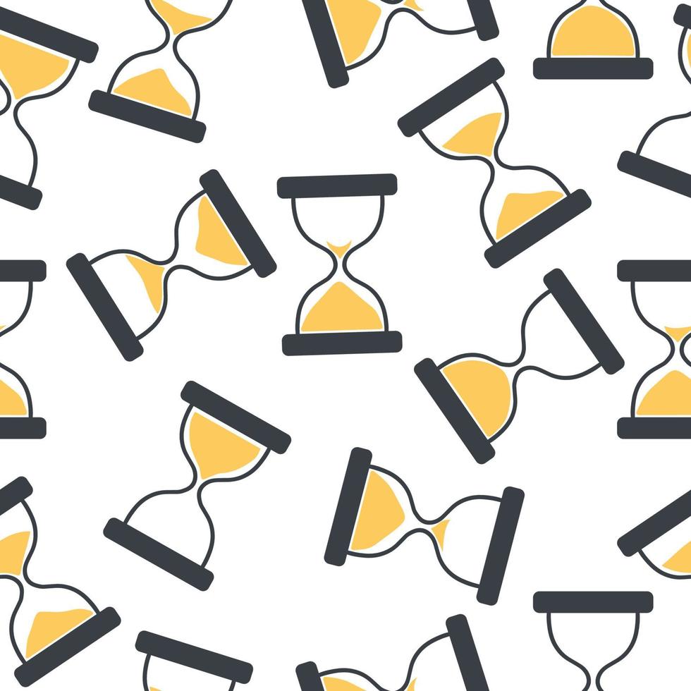 Seamless pattern of hourglass icons. Vector illustration on a white background