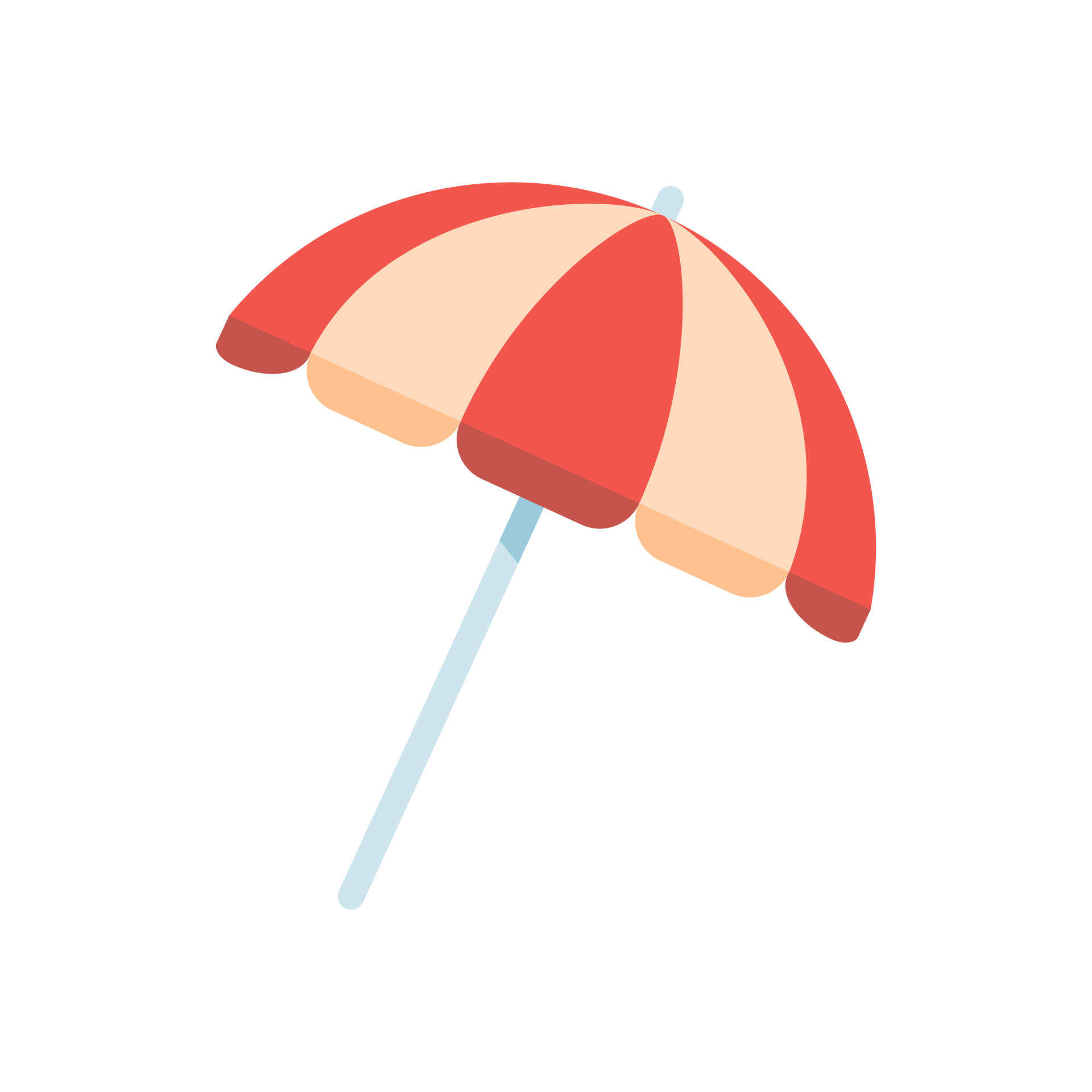 Free colorful beach umbrellas For protection from summer beach heat