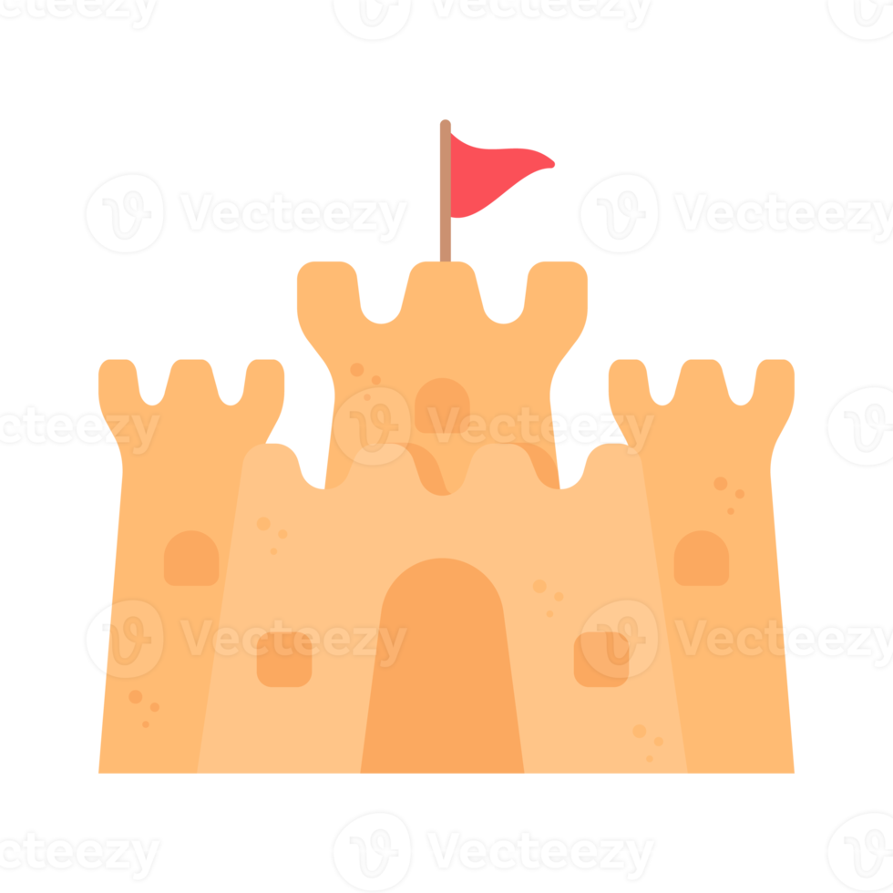 Sand Castle. Activity for children to build a beach castle. png