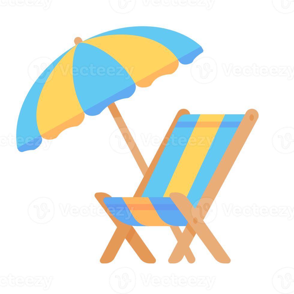 colorful beach chairs For relaxing by the sea on vacation png