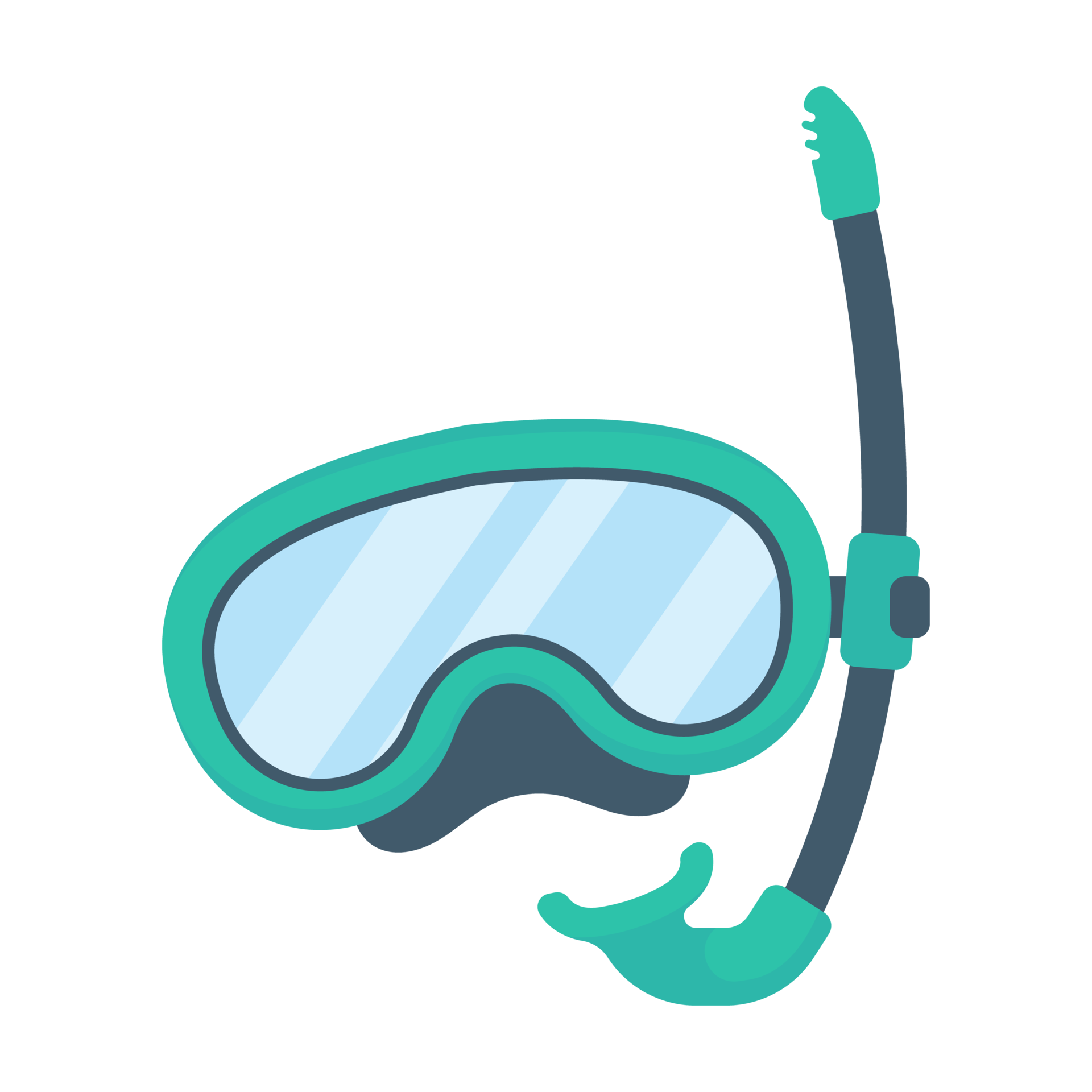 Diving mask. breathing apparatus for watching coral reefs under the sea