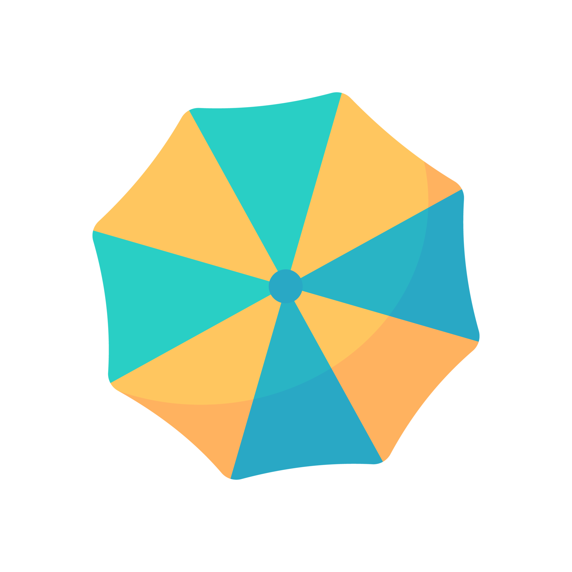 colorful beach umbrellas For protection from summer beach heat