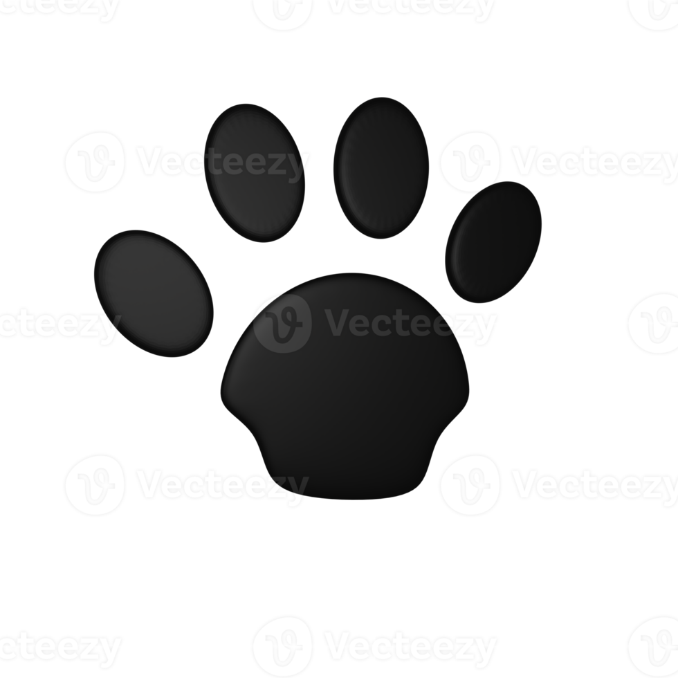 3d Rendering Adorable cat or dog footprints png