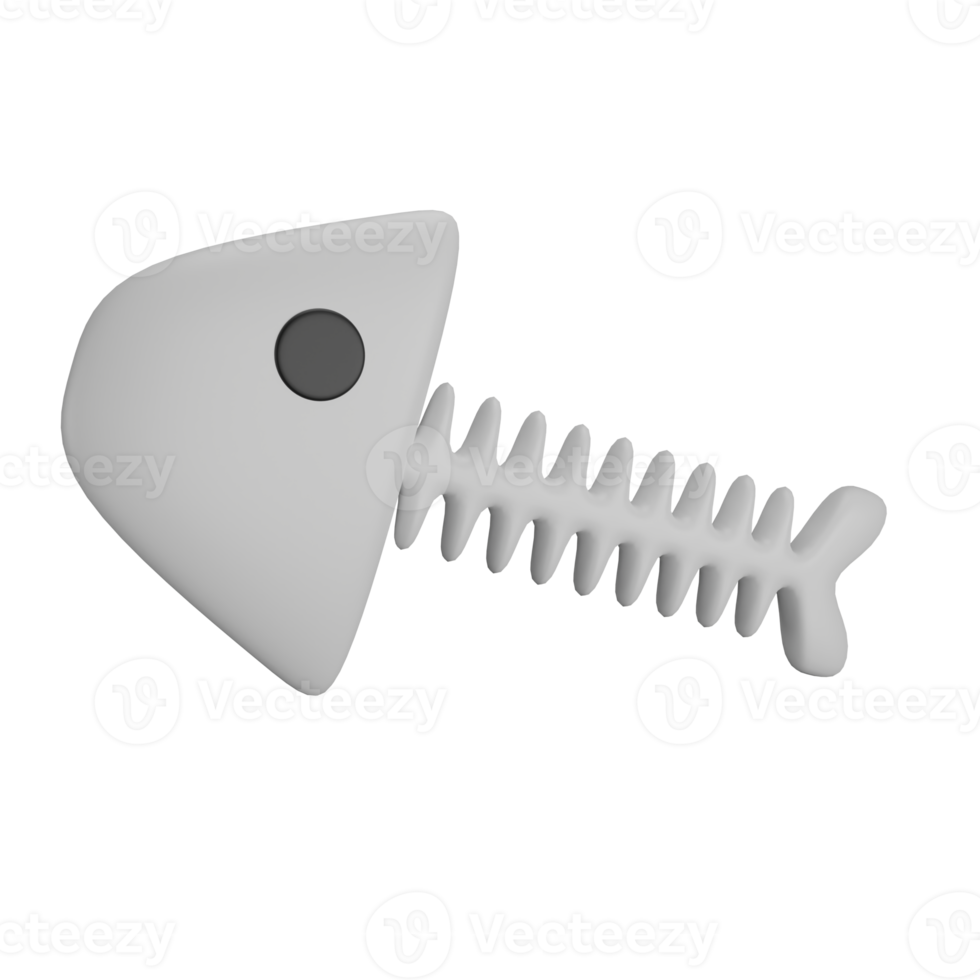 3d Rendering Cute fish bones for pet toys png