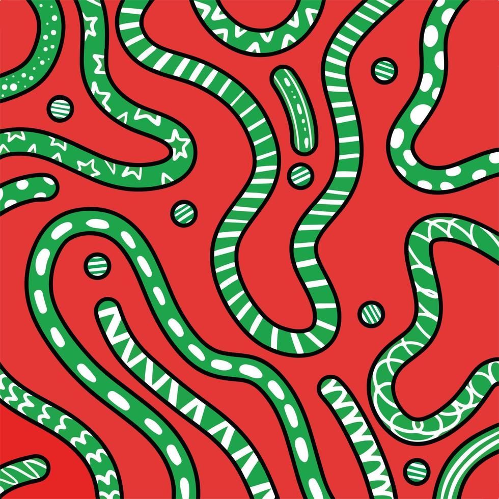 Red and green ornamental decorative square vector background isolated on square template for social media template, paper and textile scarf print, wrapping paper, poster.