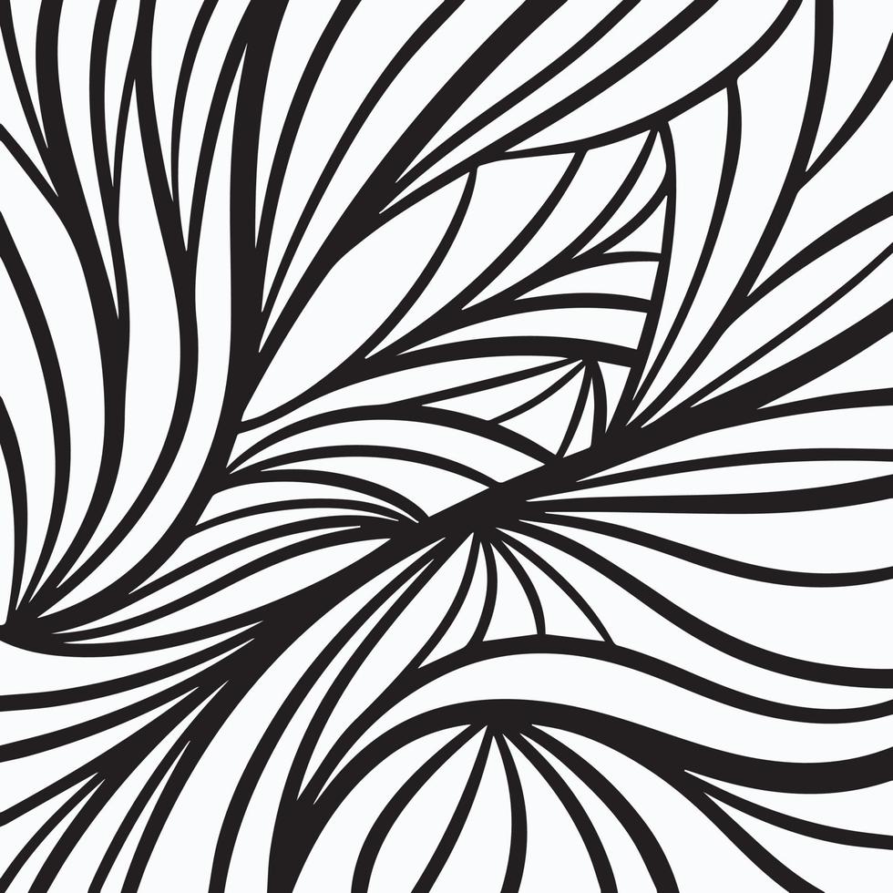 Black and white line decorated vector background isolated on square template for social media template, paper and textile scarf print, wrapping paper, poster.
