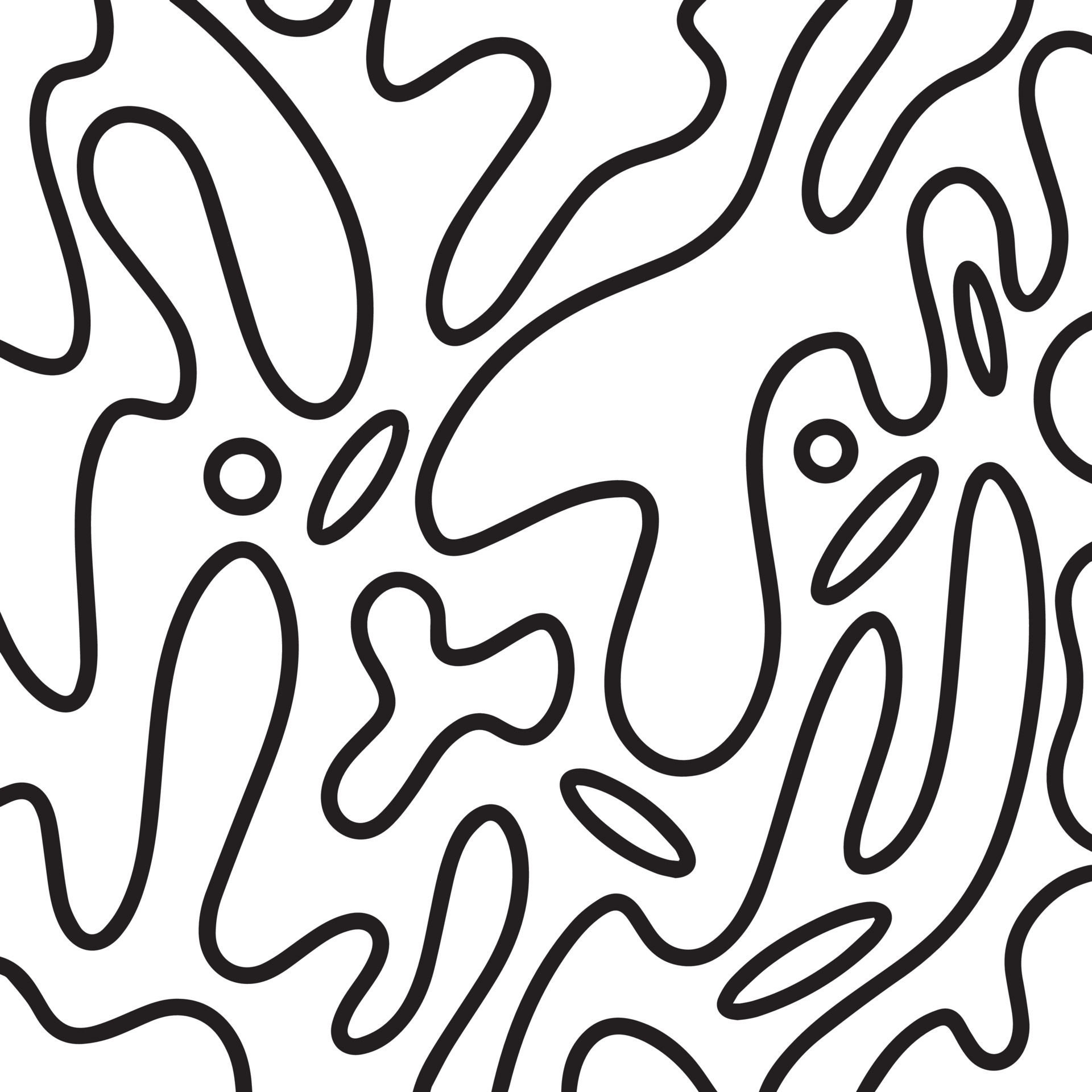 Black and white liquid line decorated vector background isolated on