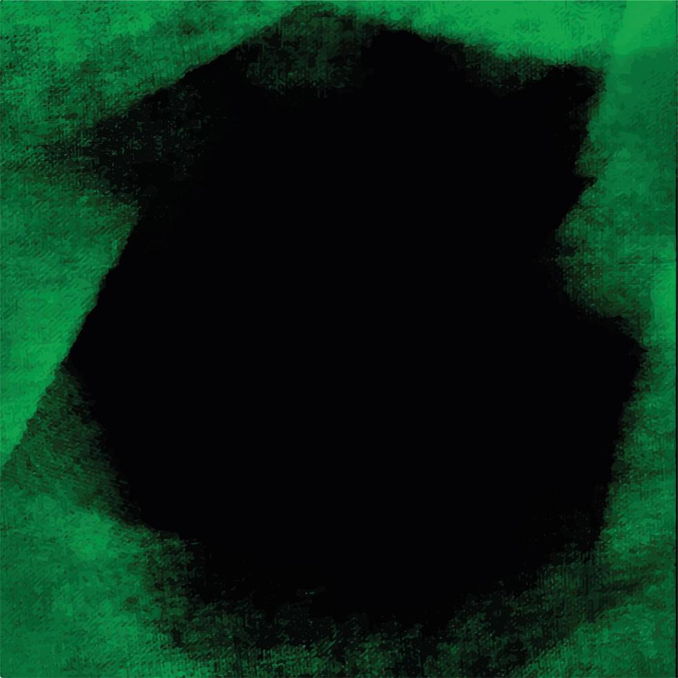 Black cool vector background with green textured grungy frame isolated on square template. Empty copy space for social media template title cover, paper, textile scarf print, wrapping paper, poster.
