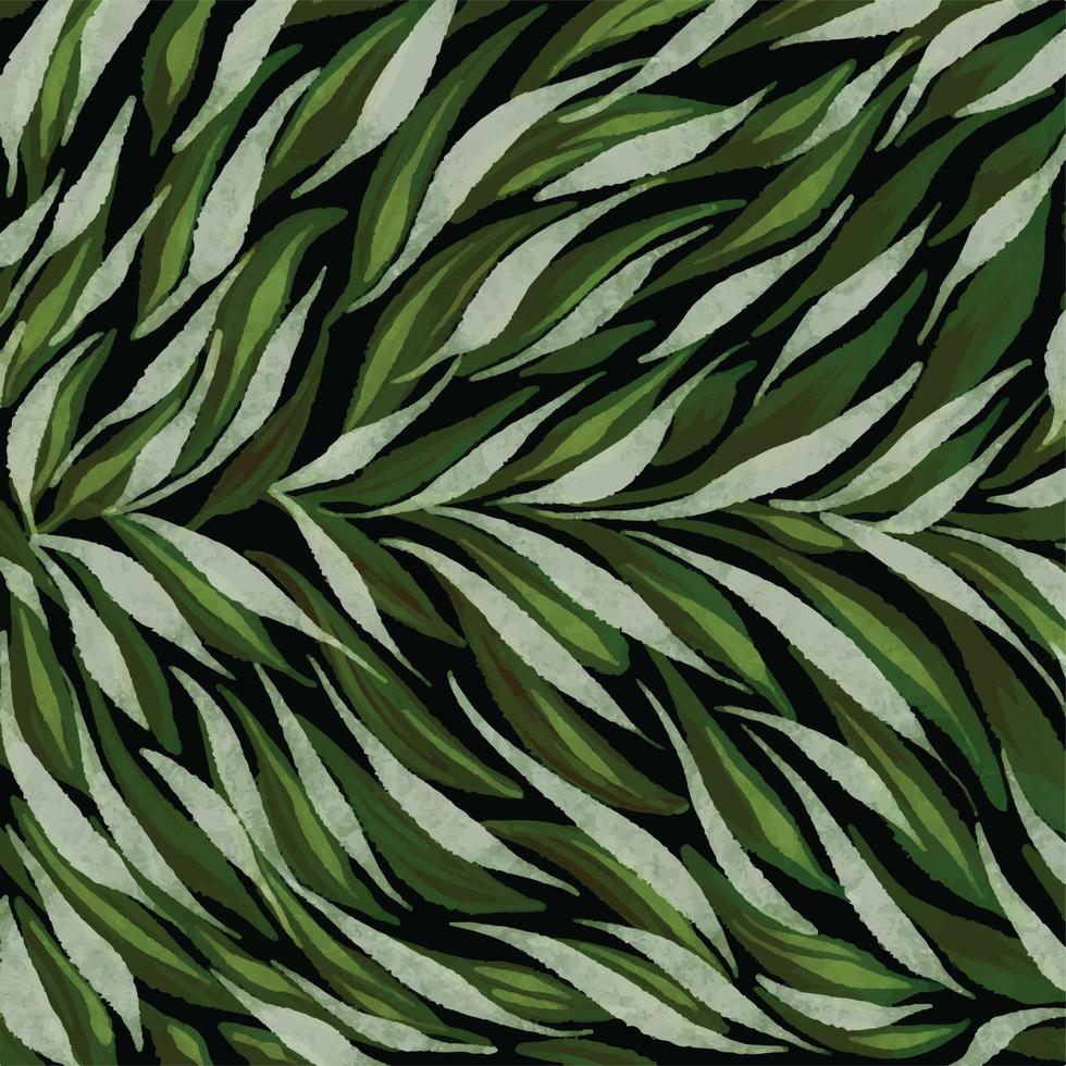 elegante texturizado verde botánico hojas natural decorativo vector antecedentes aislado en negro cuadrado modelo para social medios de comunicación plantilla, papel y textil bufanda imprimir, envase papel, póster.
