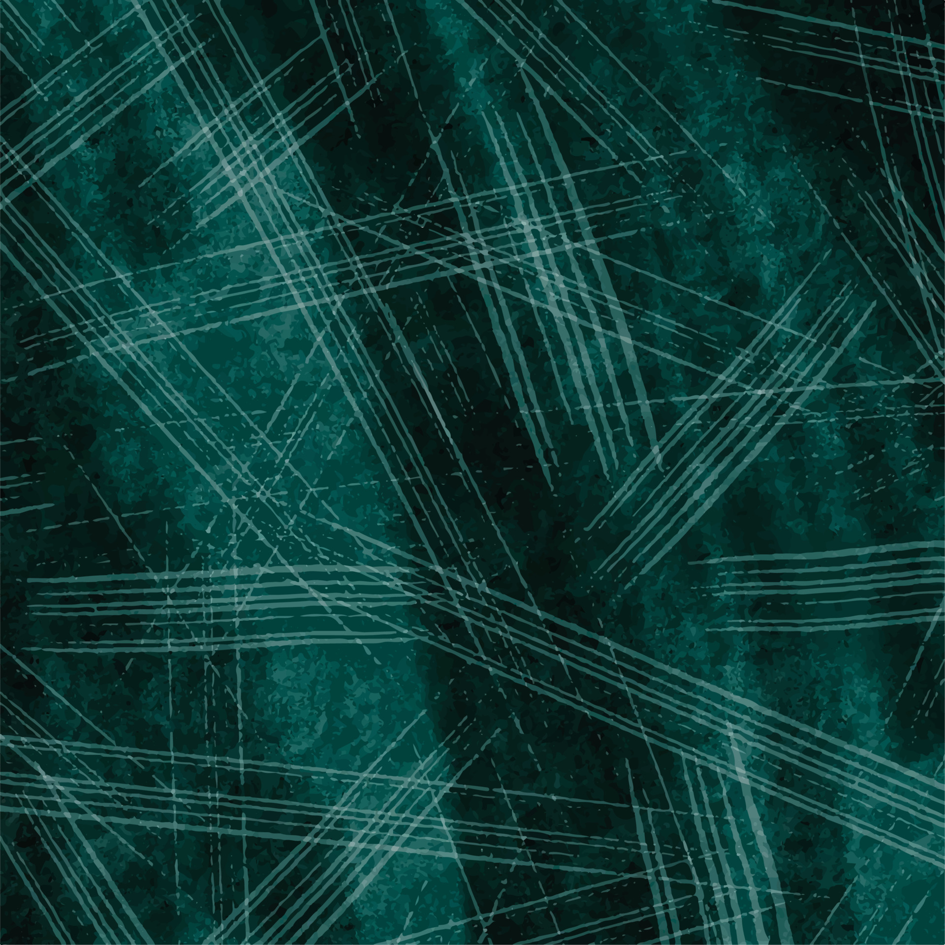 Dark green textured scratch line decoration. Vector grunge background