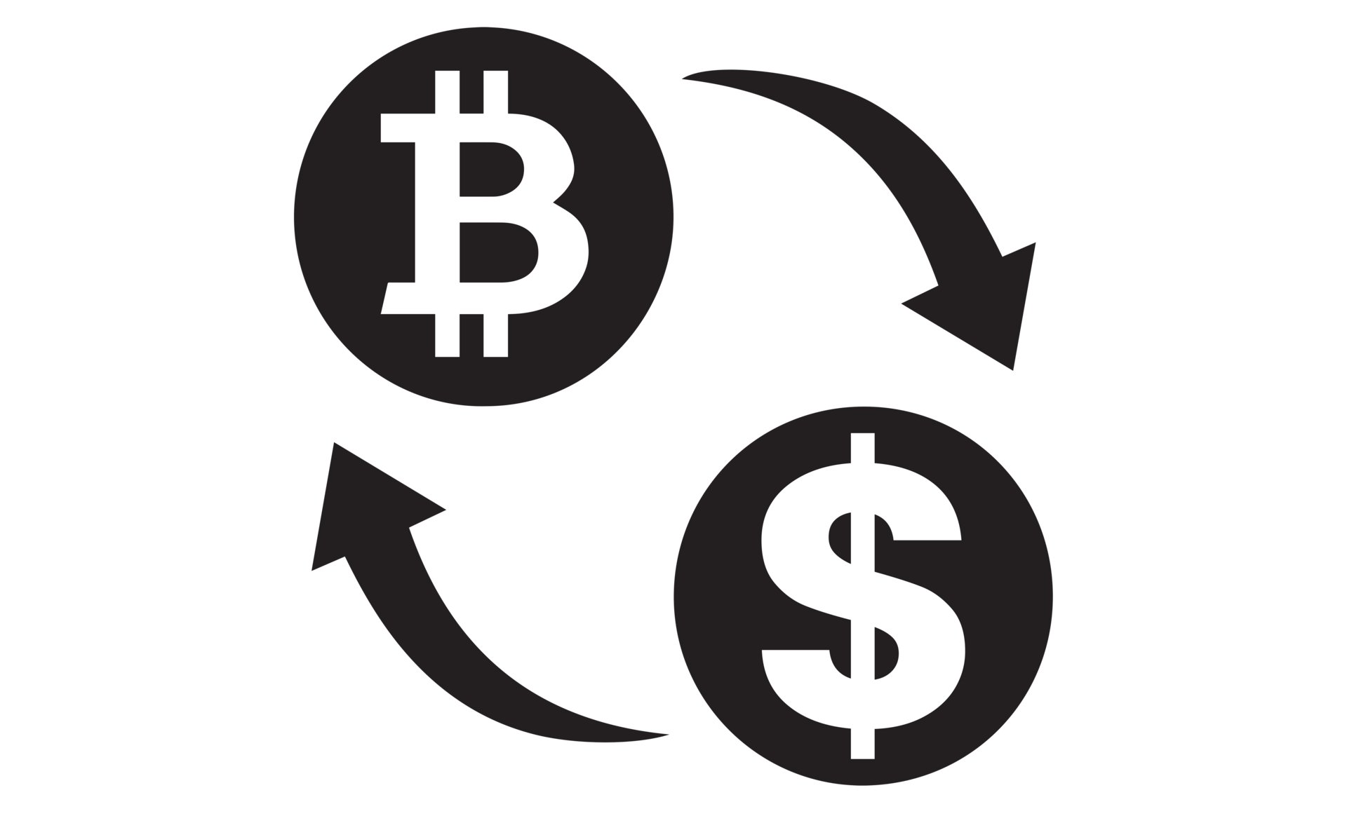 Bitcoin To Dollar Exchange Currency Icon On Transparent Background 