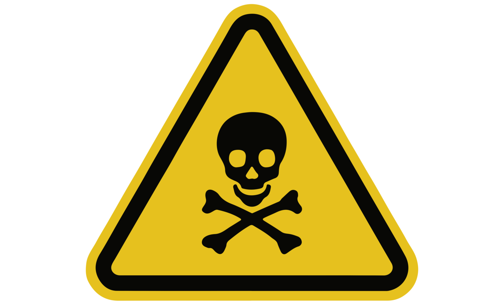 Skull and bones warning sign on transparent background png