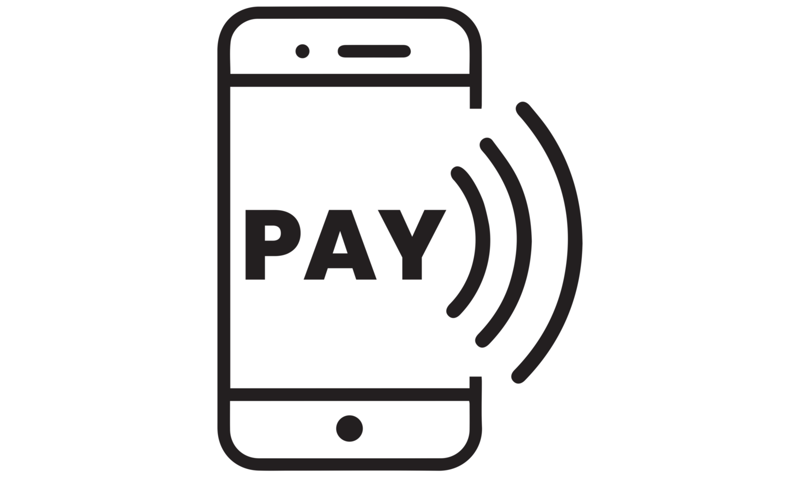 Payment with smartphone icon on transparent background. png