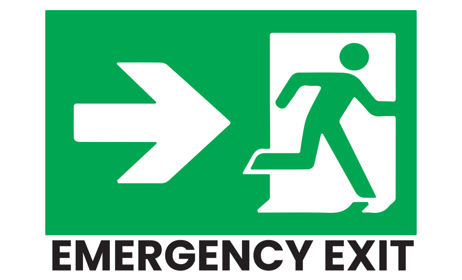 emergency exit sign on transparent background png