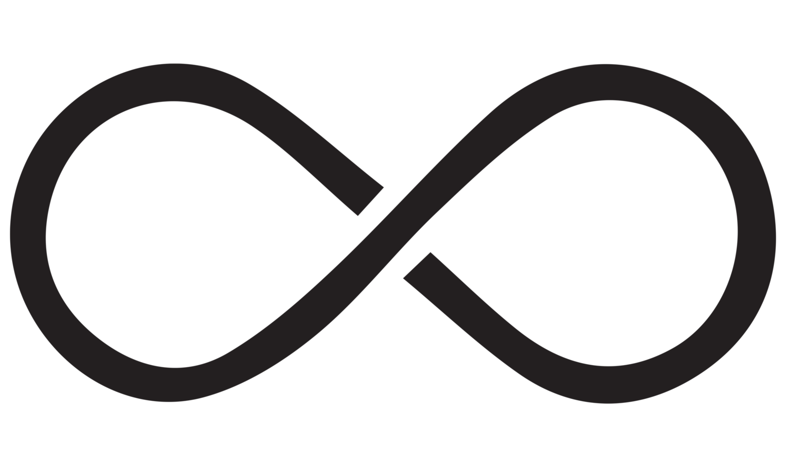 infinito símbolo negro en transparente antecedentes png