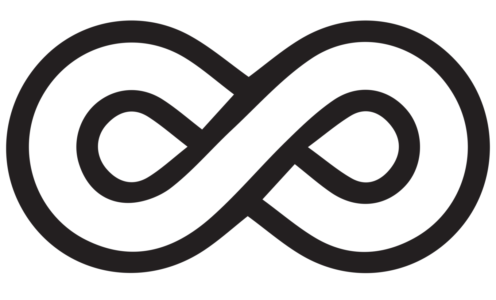 infinity symbol black on transparent background PNG