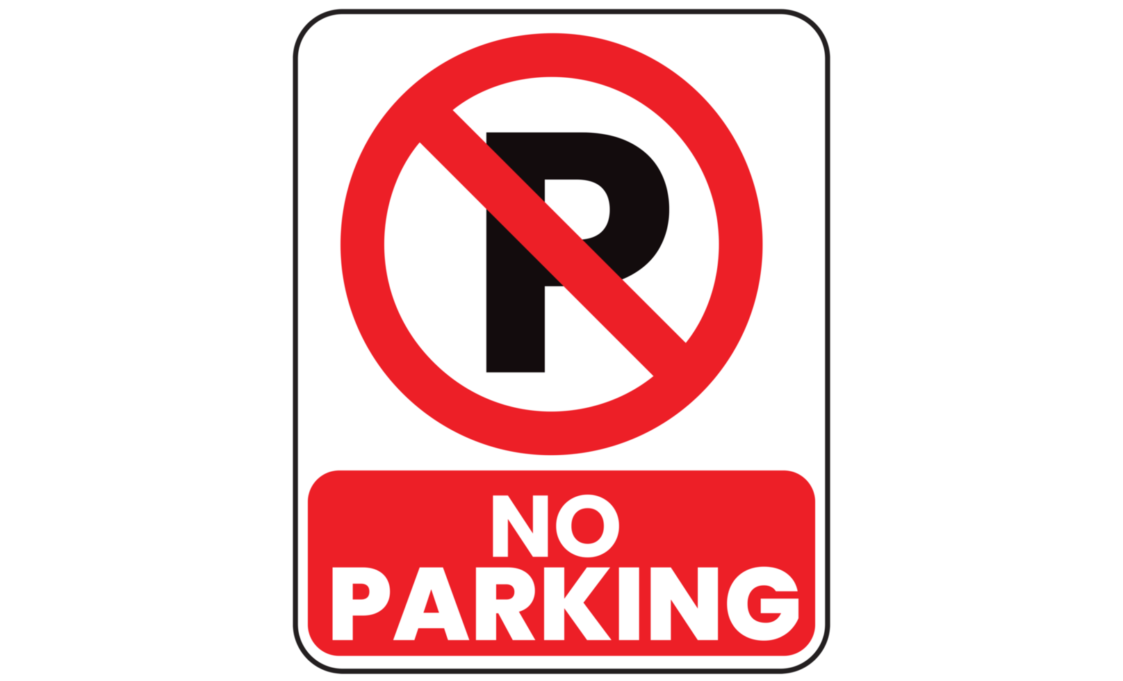 No Parking sign on transparent background png