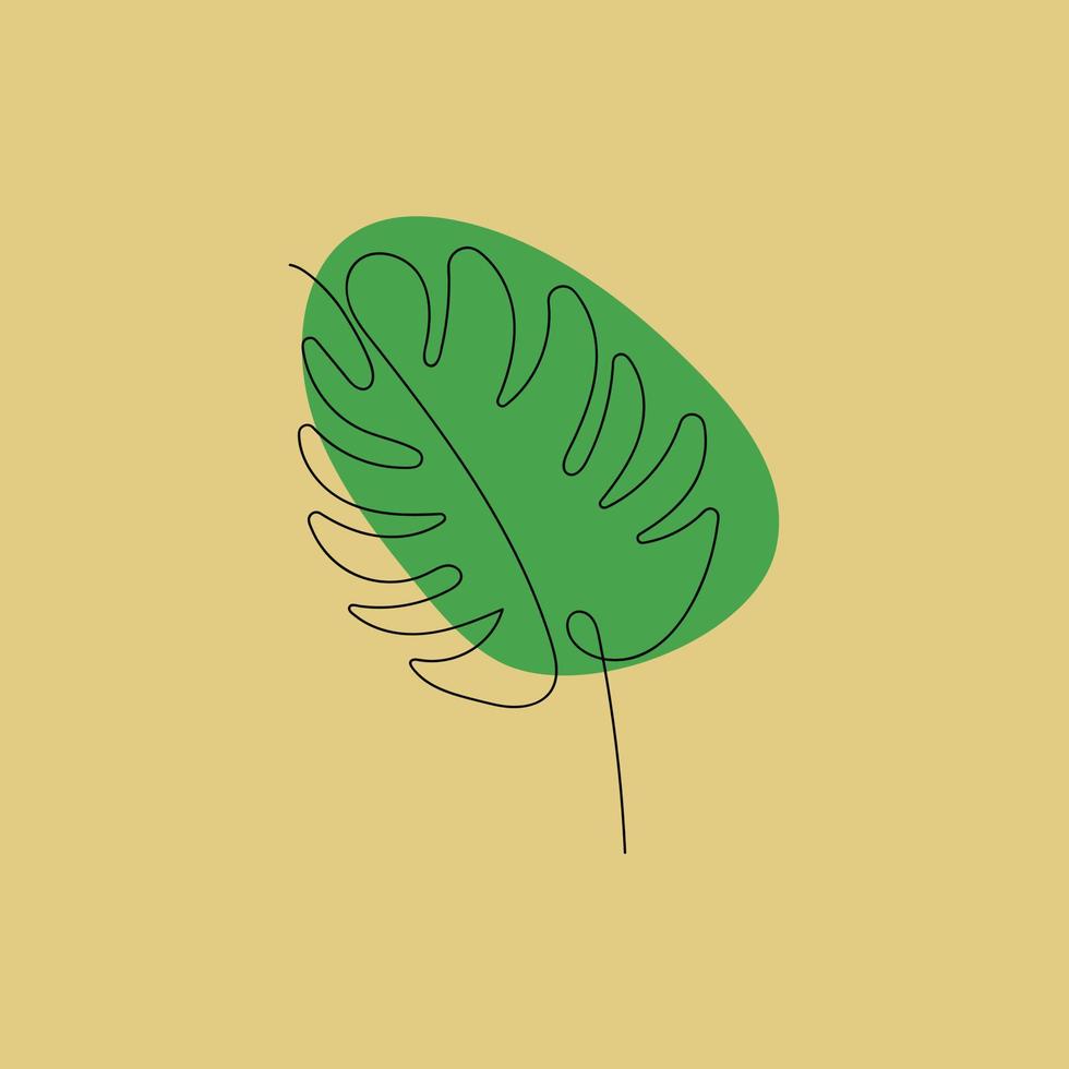 Tropical leaf. Vector illustration. Flat style. EPS 10