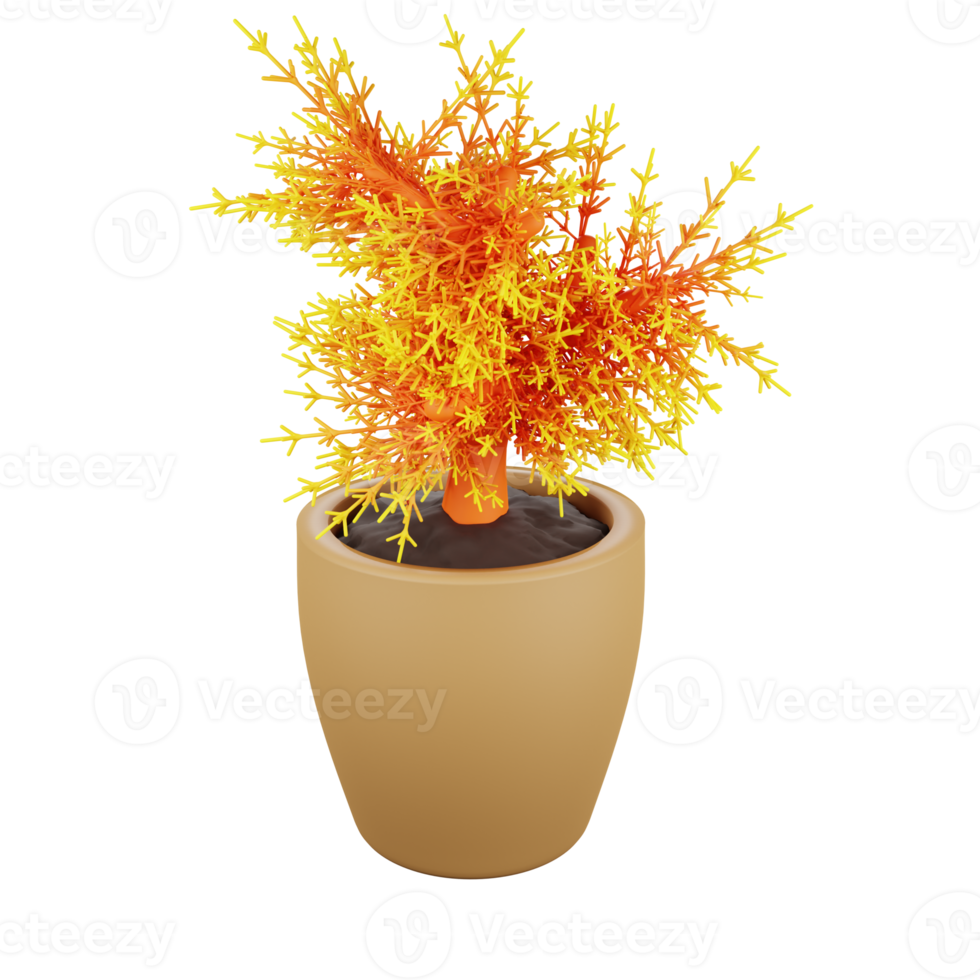 Flower pot 3d illustration png