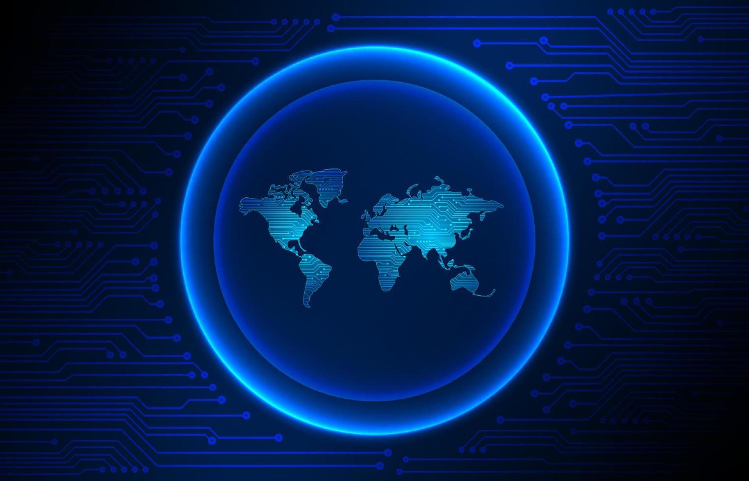 Modern Holographic Globe on Technology Background vector