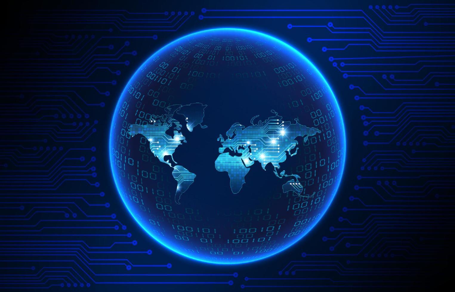 Modern Holographic Globe on Technology Background vector
