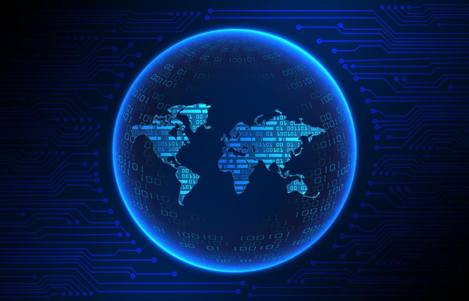 Modern Holographic Globe on Technology Background vector