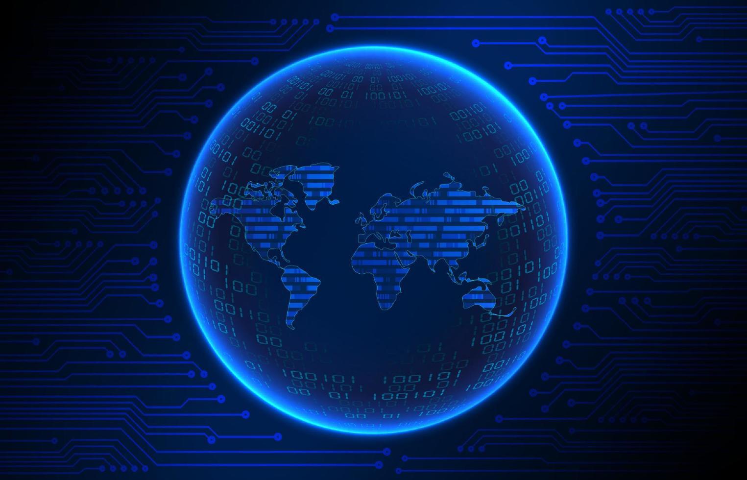 Modern Holographic Globe on Technology Background vector