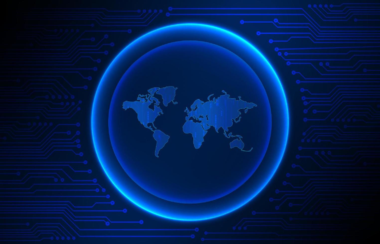 Modern Holographic Globe on Technology Background vector