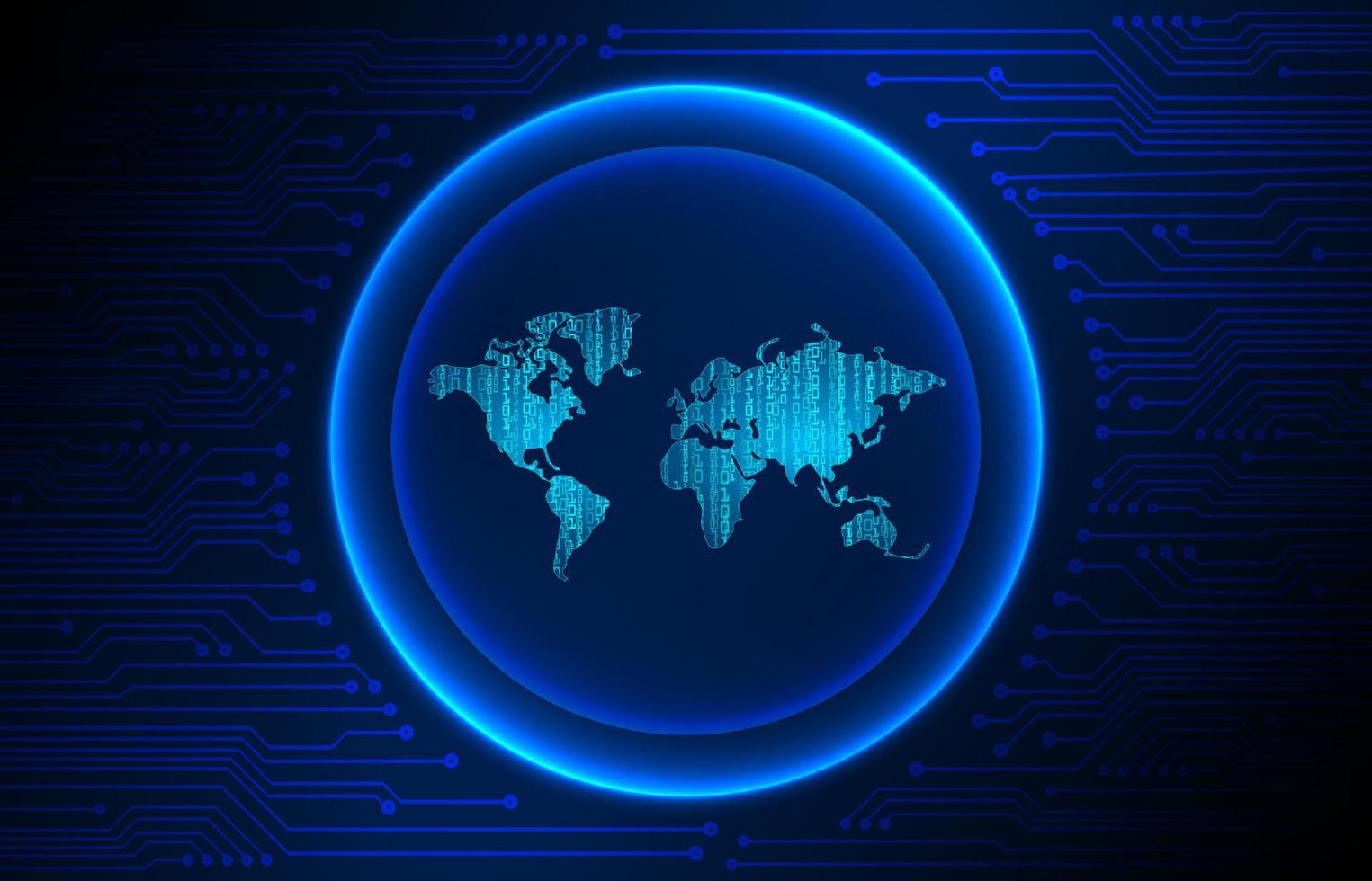 Modern Holographic Globe on Technology Background vector