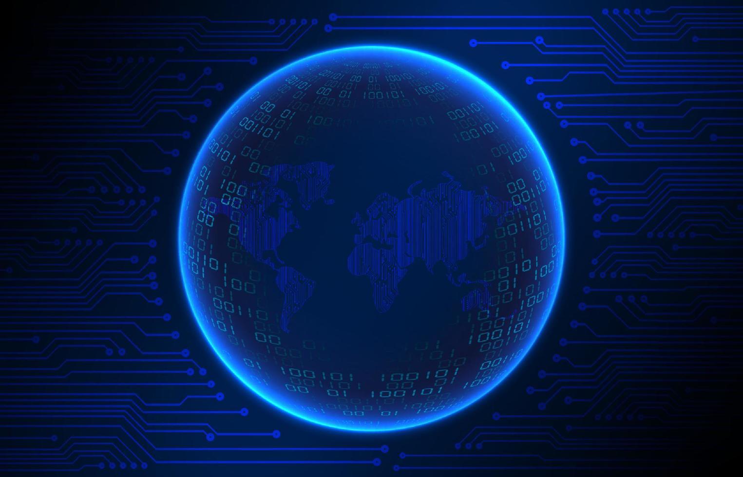 Modern Holographic Globe on Technology Background vector