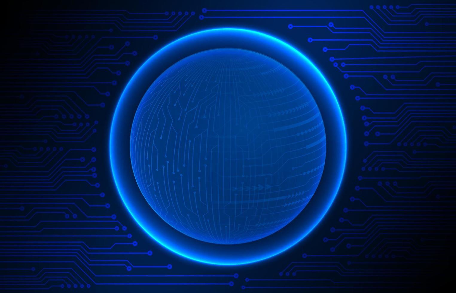Modern Holographic Globe on Technology Background vector