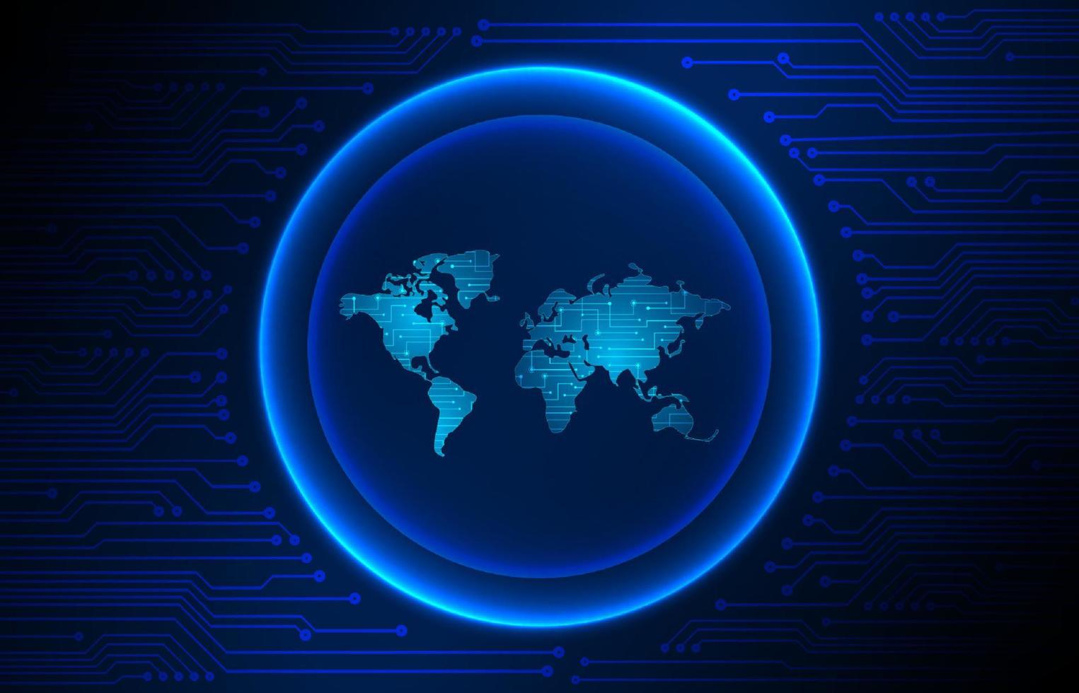 Modern Holographic Globe on Technology Background vector