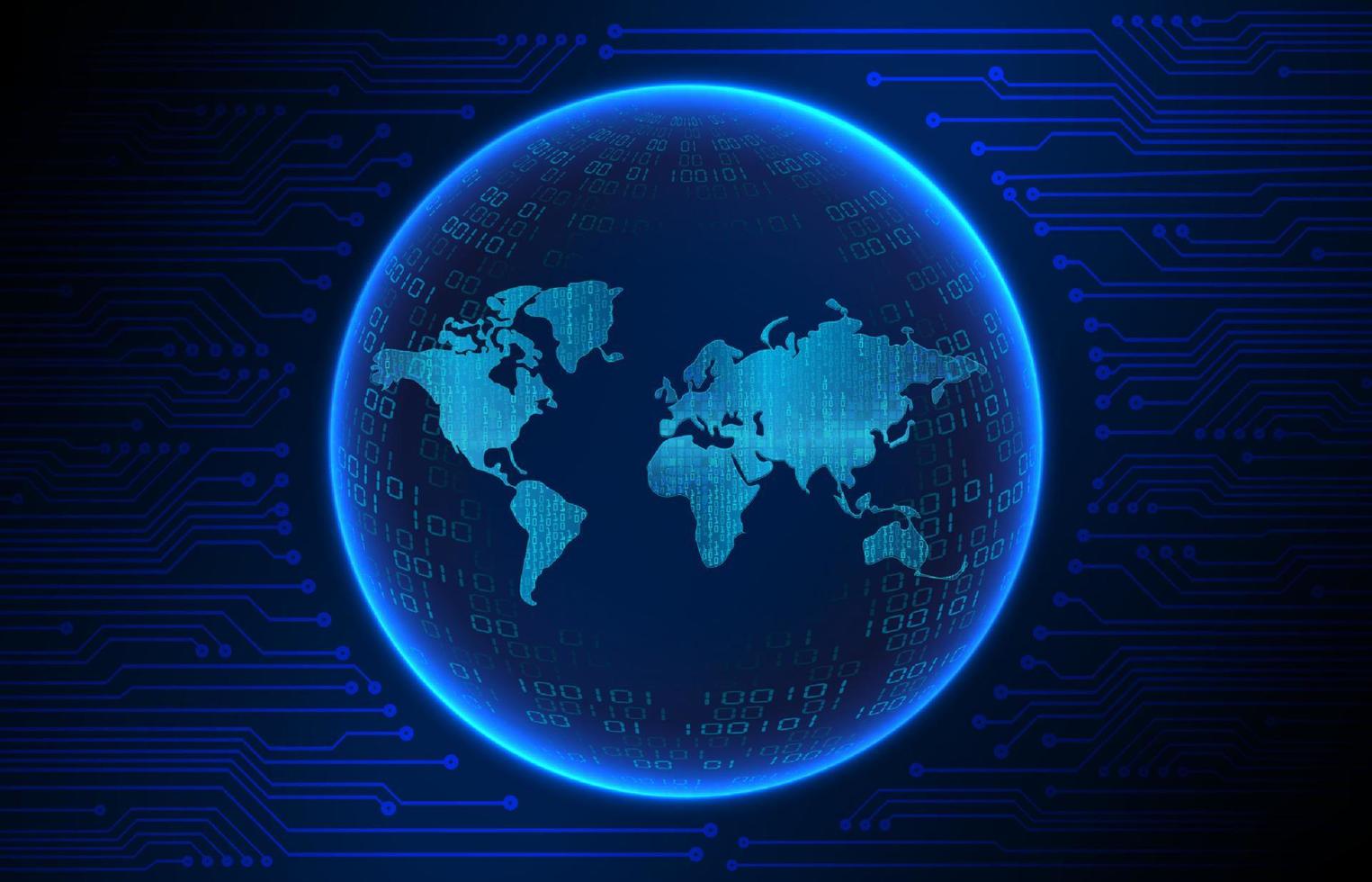 Modern Holographic Globe on Technology Background vector