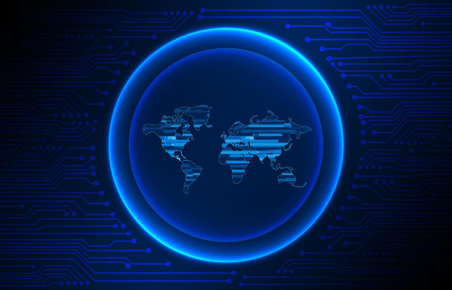 Modern Holographic Globe on Technology Background vector