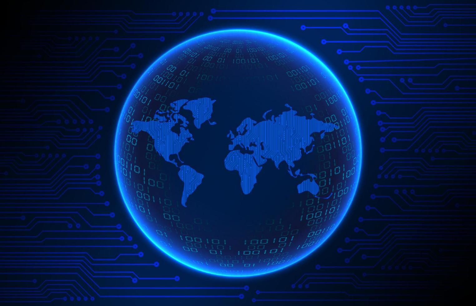 Modern Holographic Globe on Technology Background vector