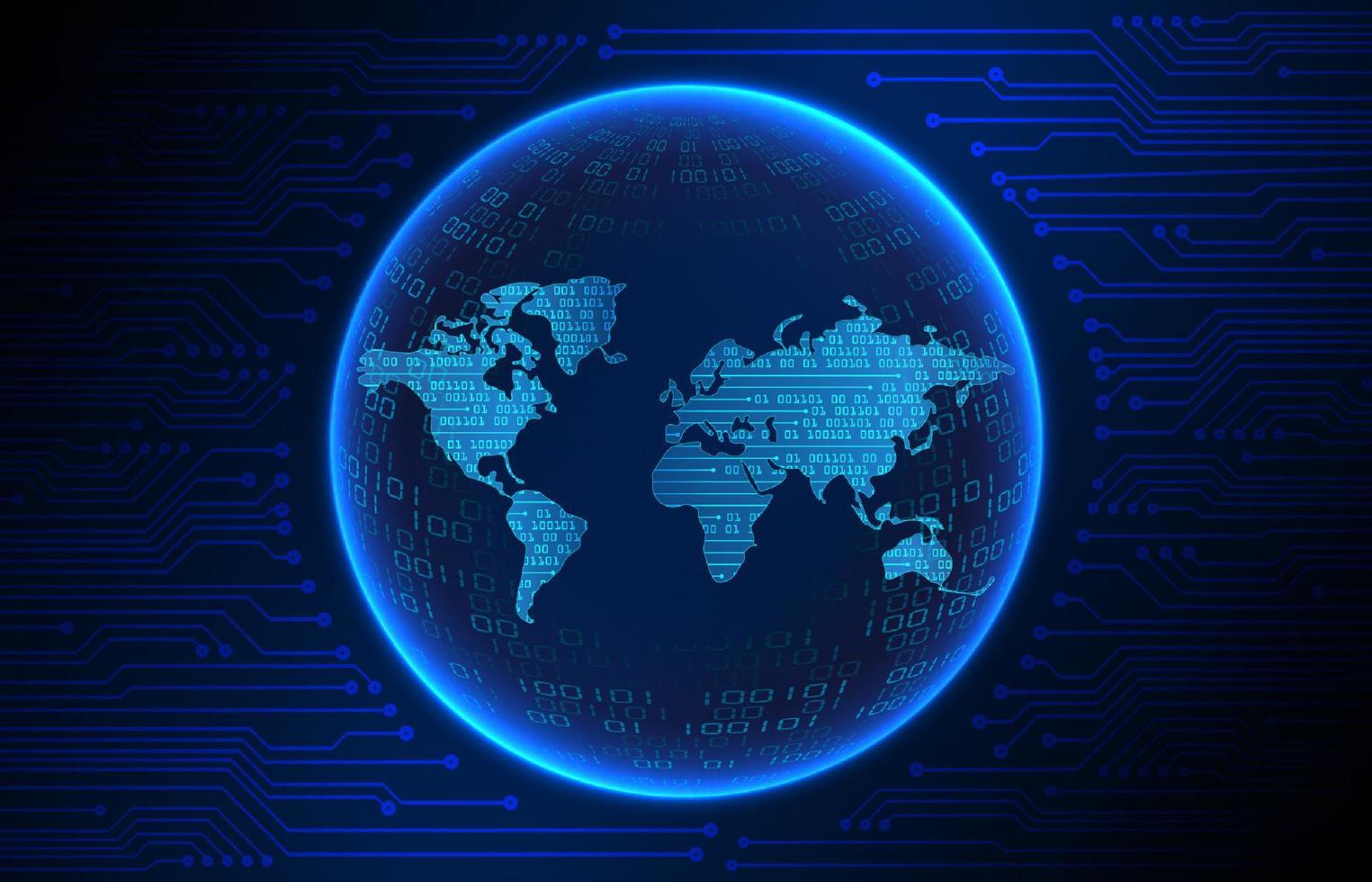Modern Holographic Globe on Technology Background vector
