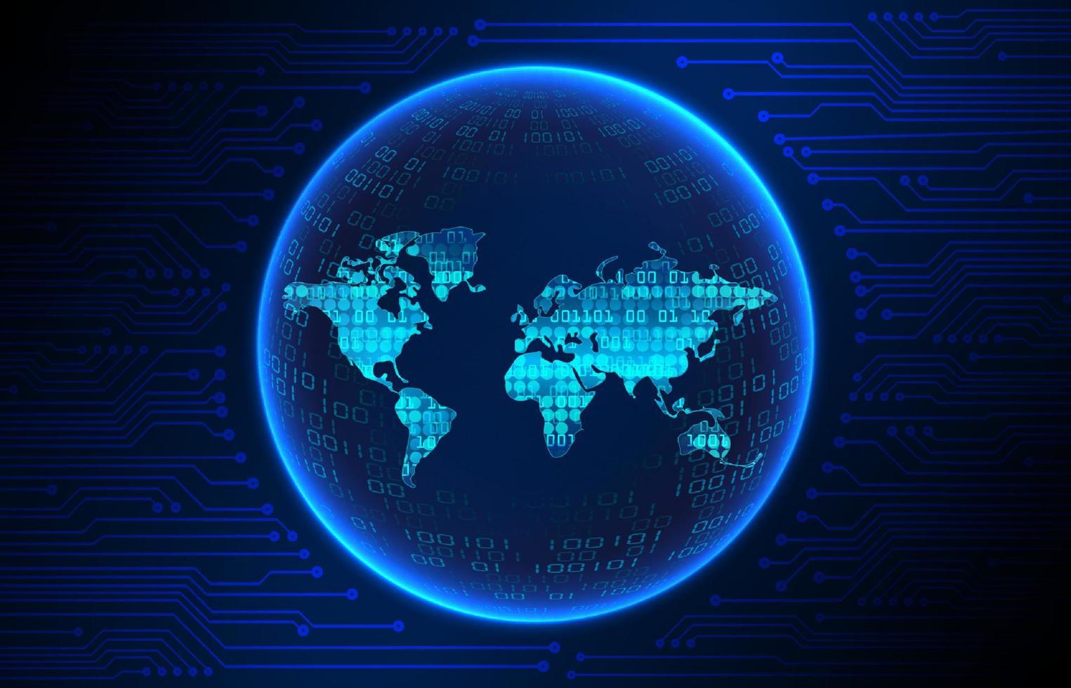 Modern Holographic Globe on Technology Background vector
