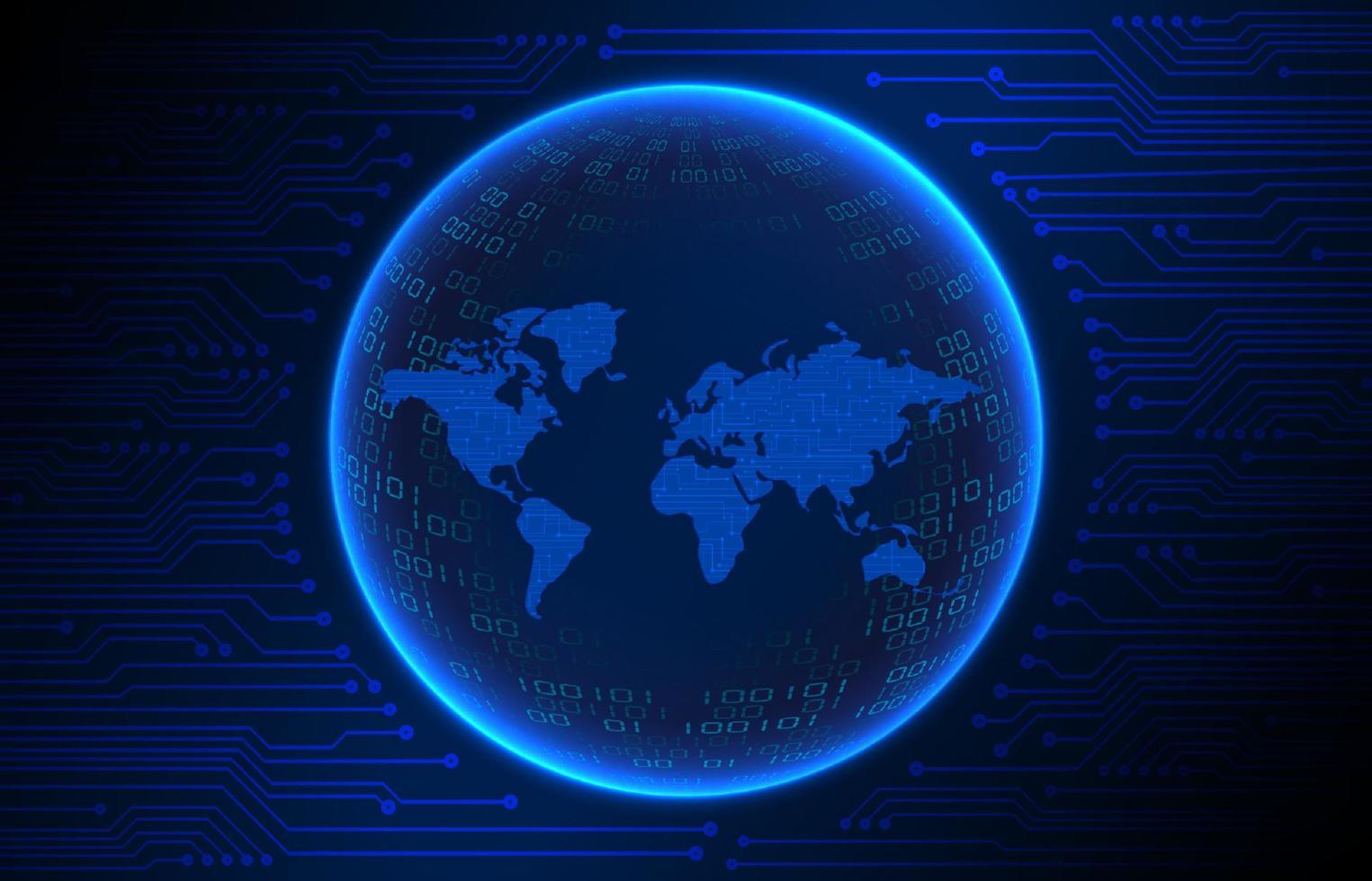 Modern Holographic Globe on Technology Background vector