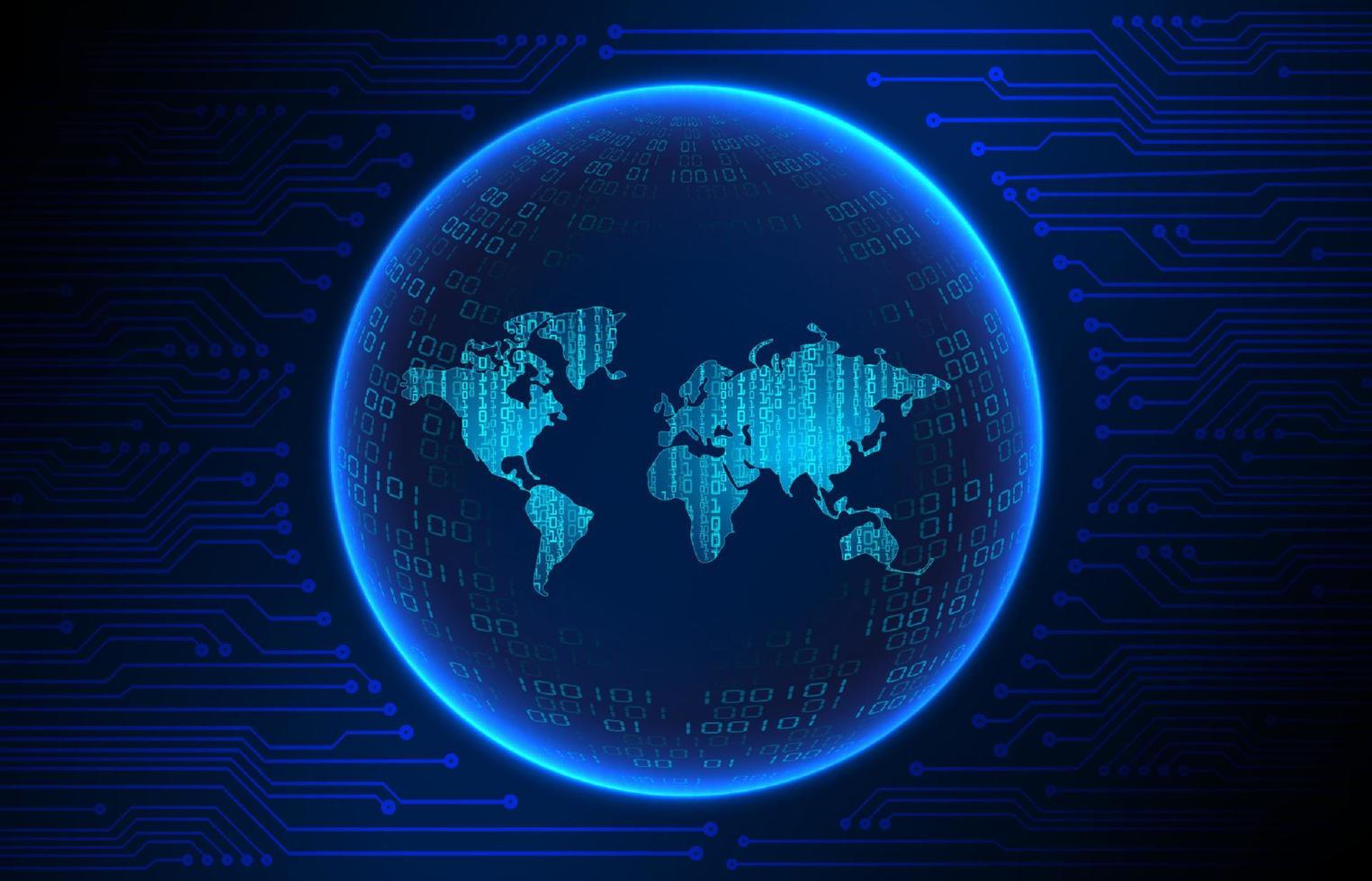 Modern Holographic Globe on Technology Background vector