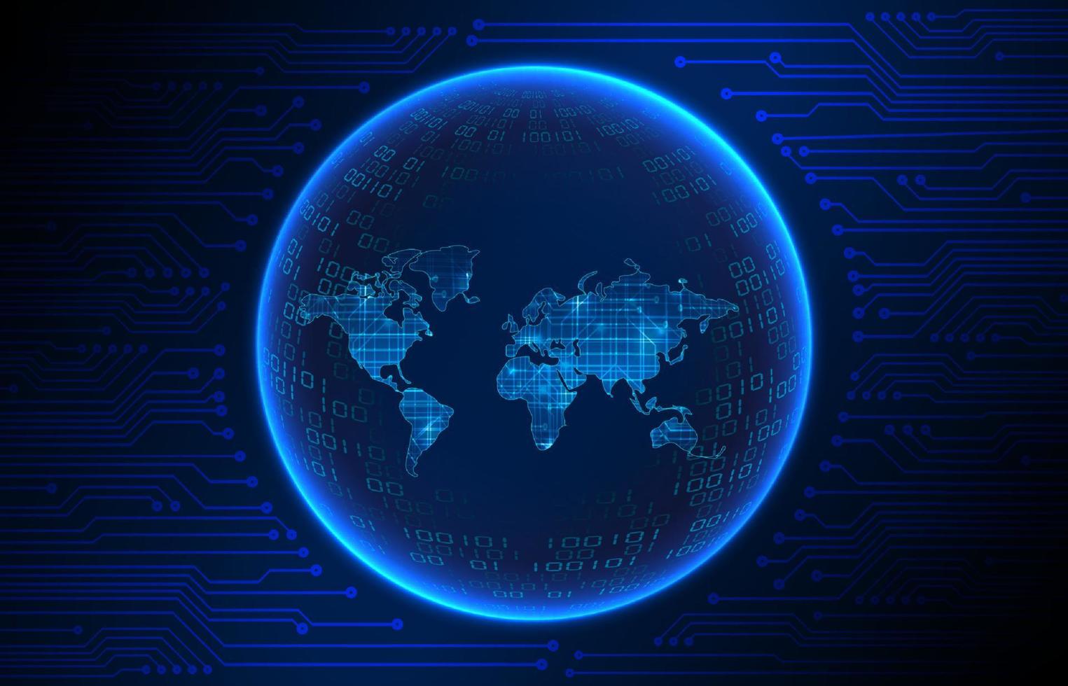 Modern Holographic Globe on Technology Background vector