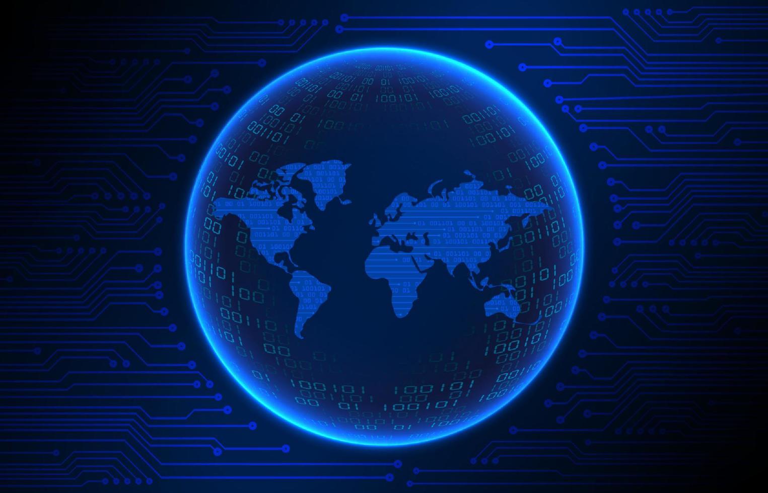 Modern Holographic Globe on Technology Background vector