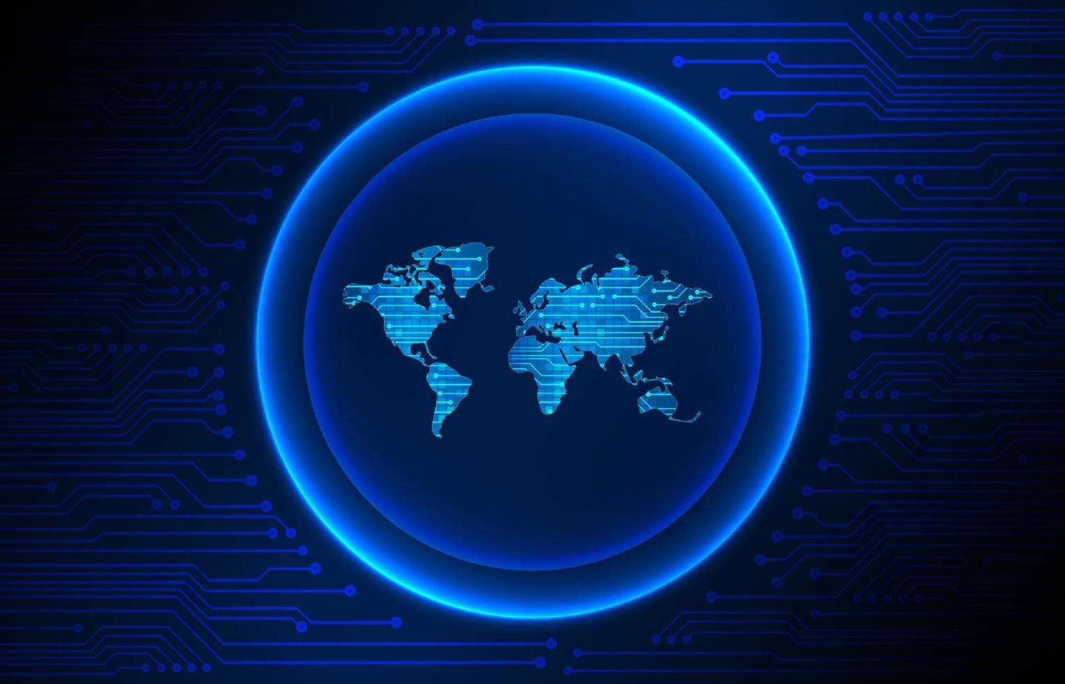 Modern Holographic Globe on Technology Background vector