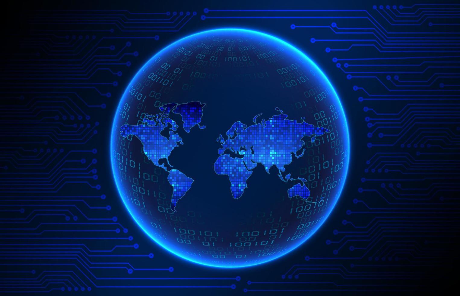 Modern Holographic Globe on Technology Background vector
