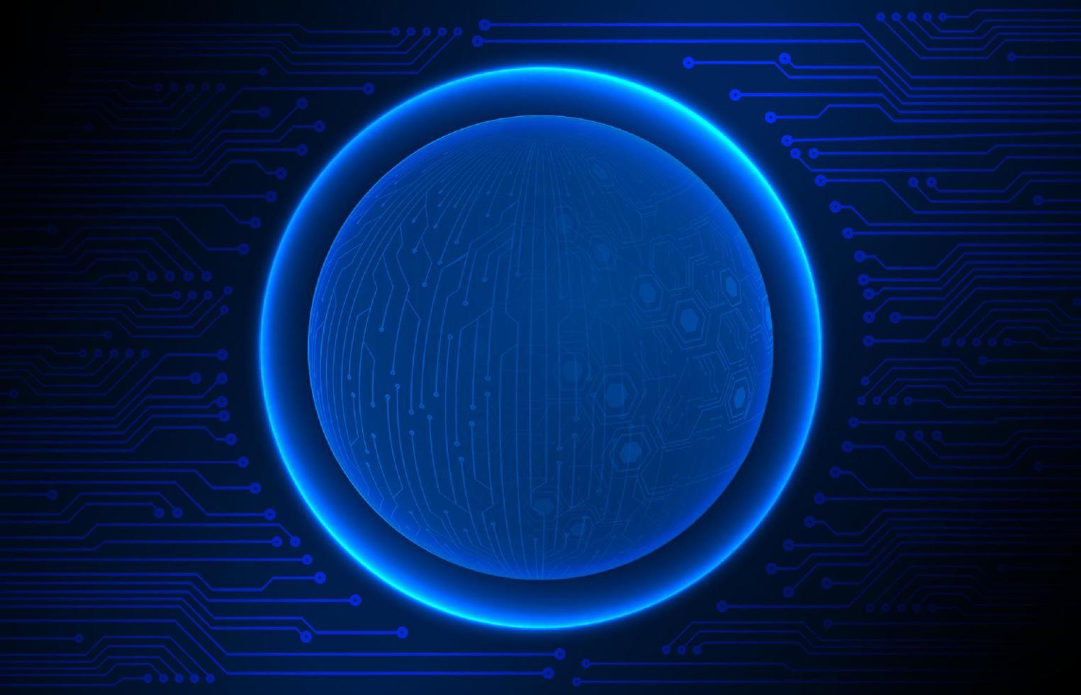 Modern Holographic Globe on Technology Background vector