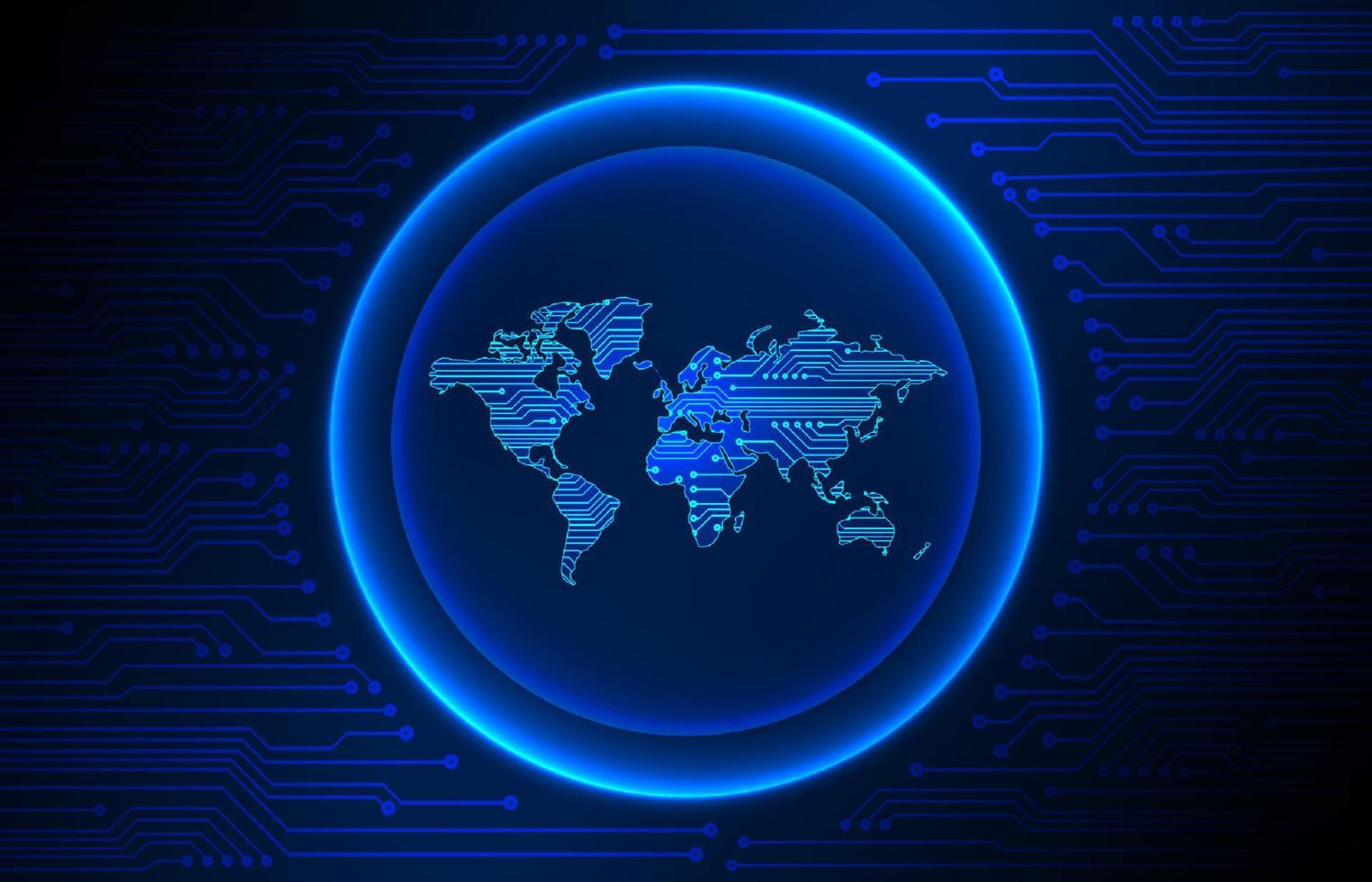 Modern Holographic Globe on Technology Background vector