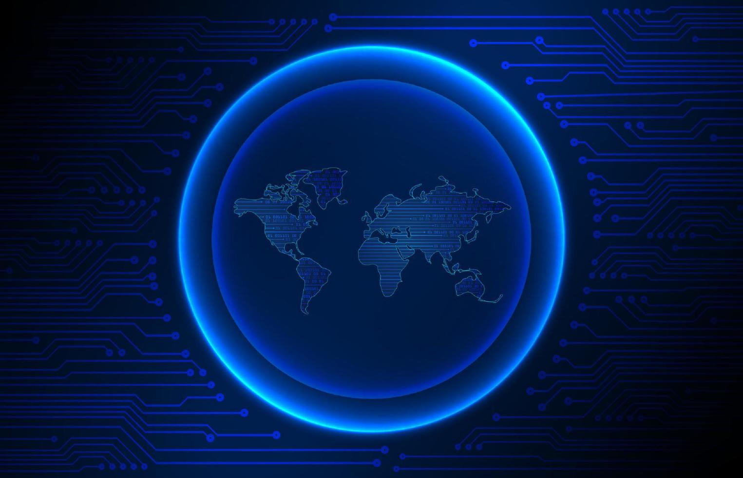 Modern Holographic Globe on Technology Background vector