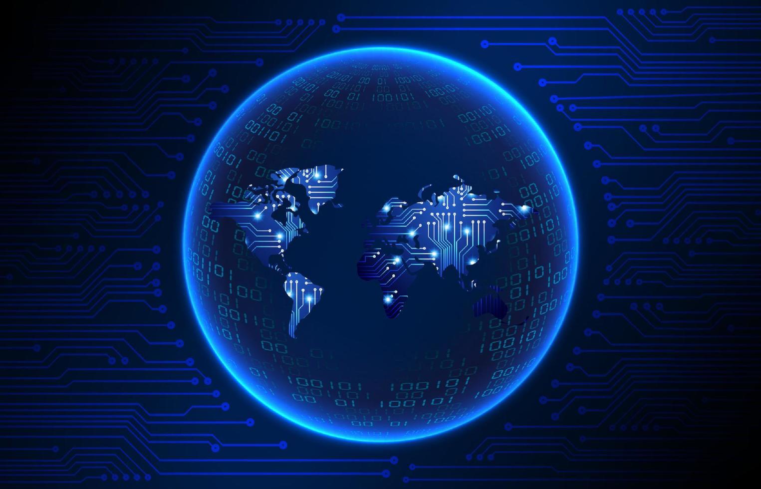 Modern Holographic Globe on Technology Background vector