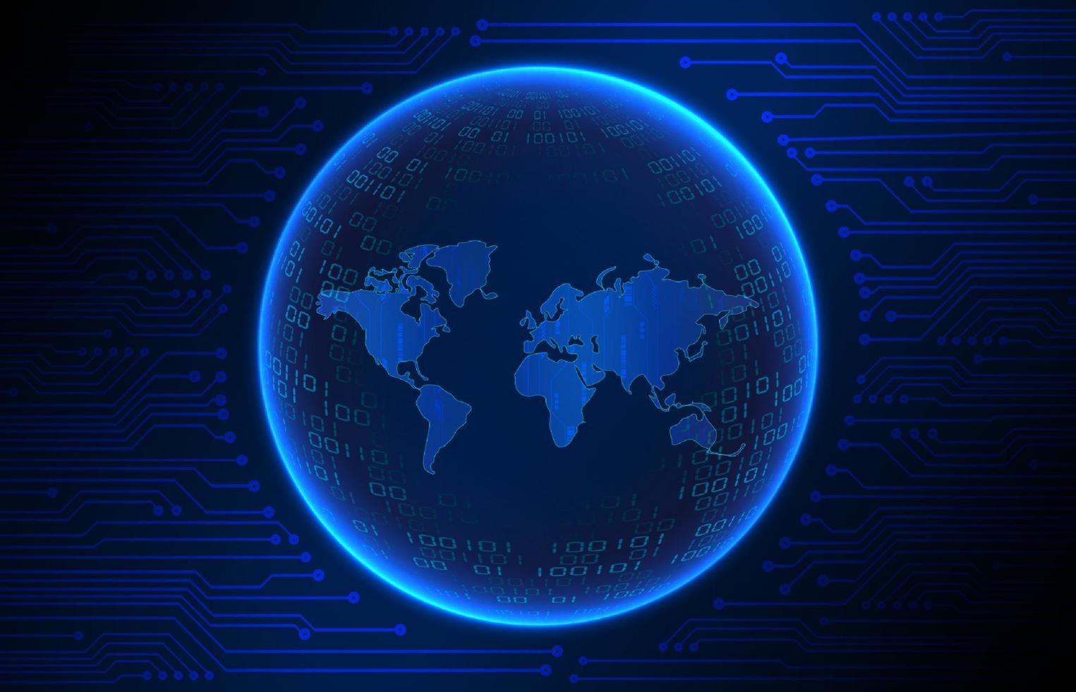 Modern Holographic Globe on Technology Background vector